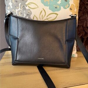 Calvin Klein Black Leather Shoulder Bag